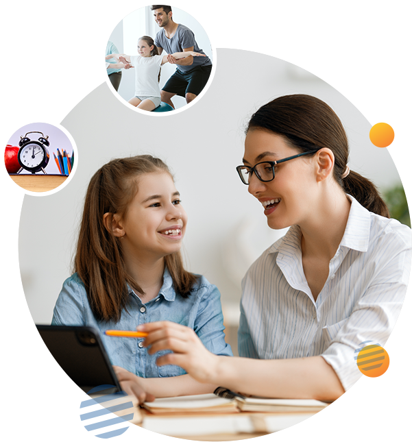 Teacher supporting a student at DHIS